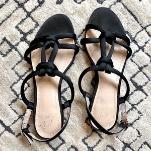 📣 Moving Sale!! ✨ H&M Black Satin Knot Sandals with Gold Accent 6